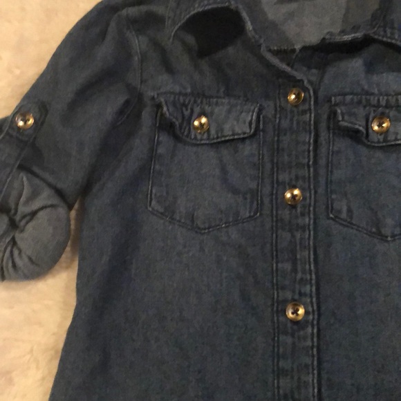 Genuine Kids Jean shirt with gold buttons 4T - Picture 2 of 4